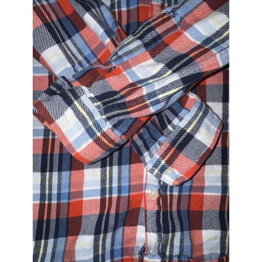 Boys Vineyard Vines Whale Shirt Button Down Plaid Blue Red 100% Cotton Sz L - Picture 2 of 8